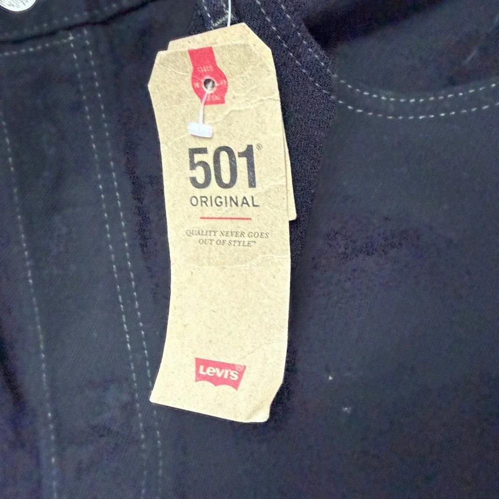 Levis 501 Original Mens Jeans Black Button Fly Denim NWT $59.50 Fits 38x27